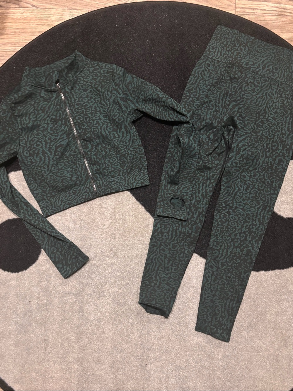 Cropped 2 piece Zip Jacket & High-Waist Leggings Set